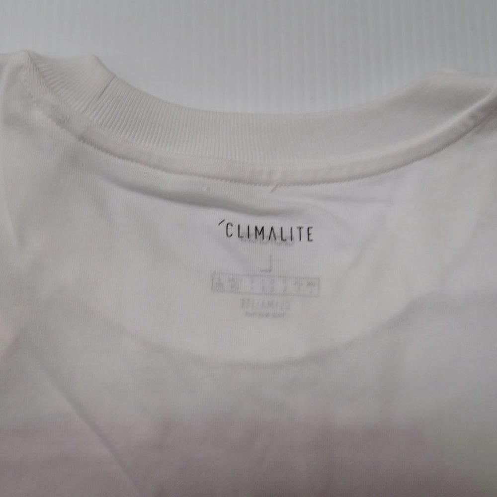 Adidas Slogan Graphic Tee T-Shirt White Climalite Mens Large NWT Cotton Poly - Picture 8 of 9